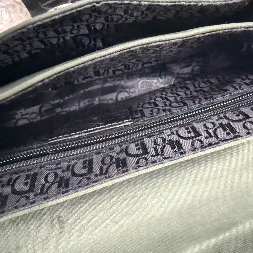 Christian Dior Stylish Embellished Satin Pochette Handle Bag